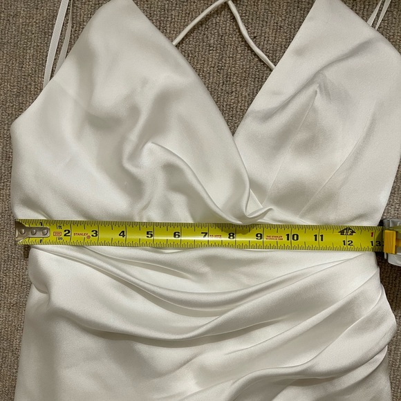 Fame&Partners NWT/BOX Ivory Satin wrap maxi dress BRIDES&BRIDESMAID Fits 6-8 - Picture 14 of 17